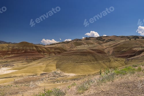 Preview: Painted Hills Part Of Main Unit Closeup In Beautiful Sunny Day, John Day Fossil Beds National
