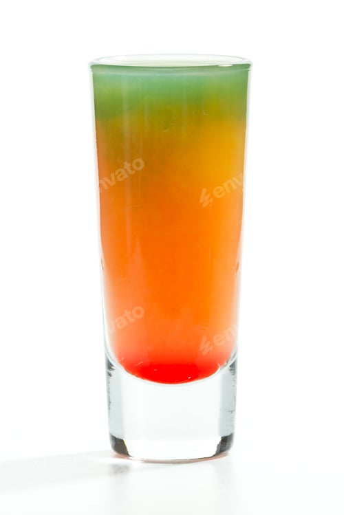 Preview: Alcoholic Shot, Pineapple Upside Down Isolated On A White Background