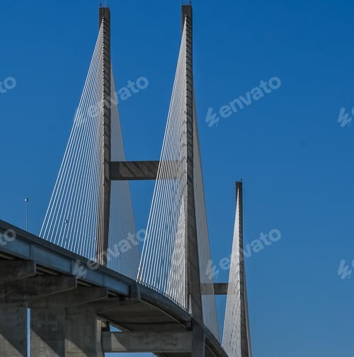 Preview: A Close Up Of The Cables Of The Suspension Bridge To Jekyll Island On Highway 17 In Georgia
