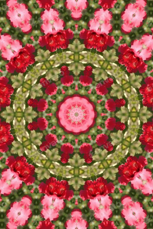 Preview: A Hibiscus Plant Abstract With Bright Pink Flowers 4269