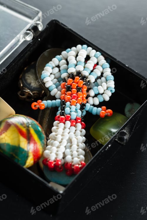 Preview: Close Up Of A Small Box With Old Hand Made Toys That Bring Back Memories