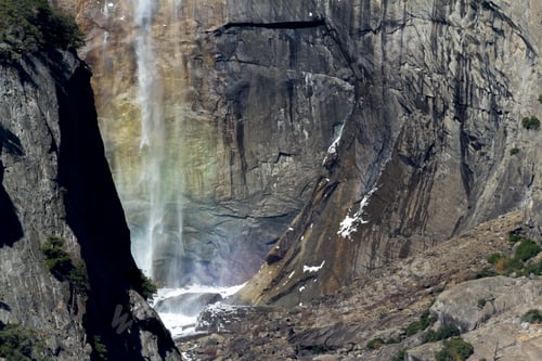 Preview: Close Up Shot Of The Upper Yosemite Fall With A Rainbow At The Base