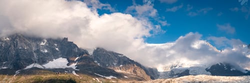 Preview: Panoramic View Of The Aguille Du Midi And Mont Blanc Overlooking Chamonix In The French Alps During