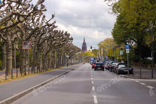 Preview: Germany Frankfurt Schaumainkai Cars Street Trees