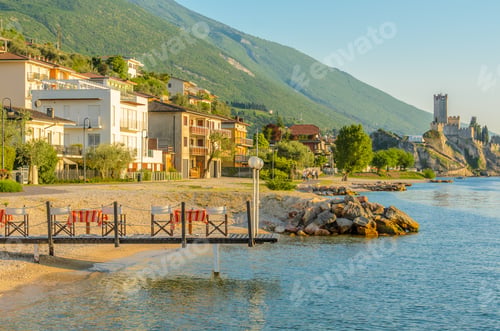 Preview: Beautiful Peaceful Lake Garda, Italy. Sunset.