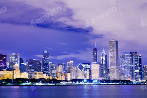 Preview: Chicago Downtown At Summer Night