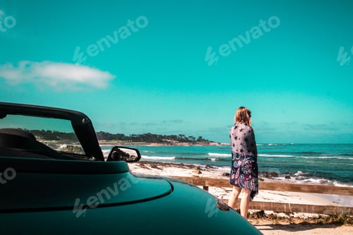 Preview: Photo Of Young Girl Near Pacific Ocean In California