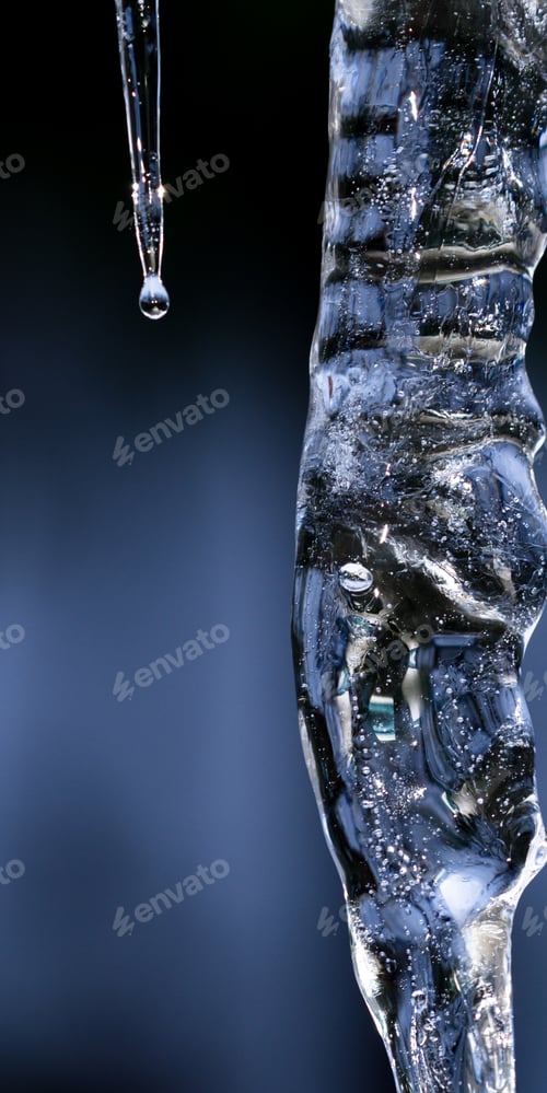 Preview: Icicles Hanging From The Roof In An Extreme Cold And Wet Winter