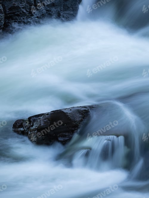 Preview: Long Exposure Shot Of The Waterfalls In Glen Orchy Near Bridge Of Orchy In The Argyll Region Of The