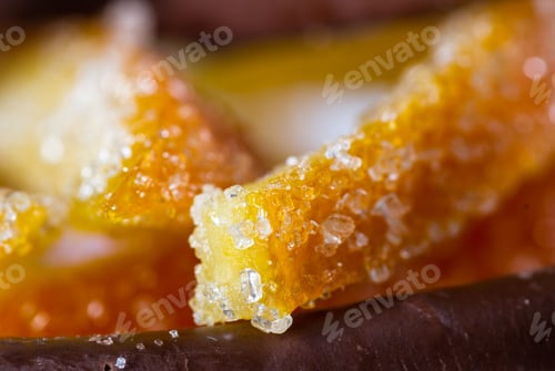 Preview: Macro Image Of Home Made Candied Orange Peel With Large Sugar Granules