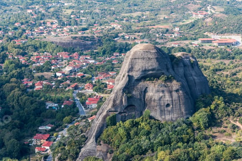 Preview: Road Winding Down The Kalambaka Town In Legendary Meteora Mountais