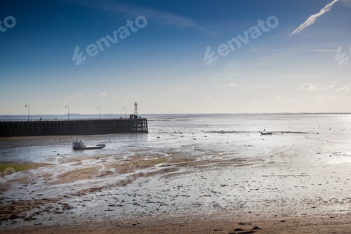 Preview: Lighthouse Viewed Through A Beach, Cote D'Emeraude, Cancale, Ille-Et-Vilaine, Brittany, France