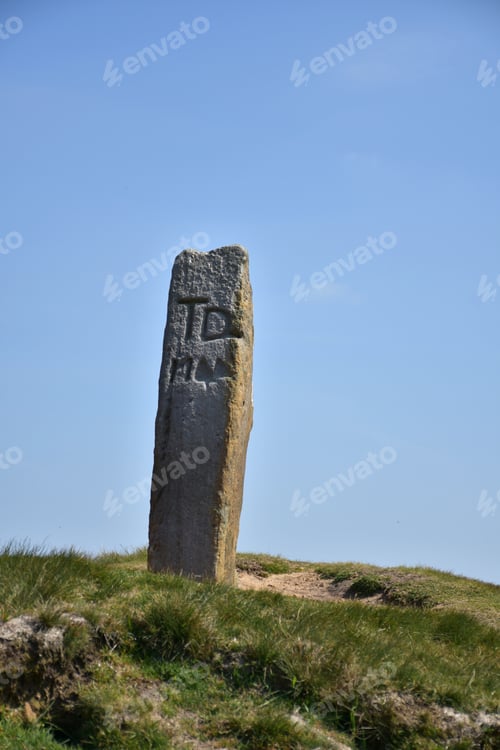 Preview: Stone Marker On The Moors In Northern England.