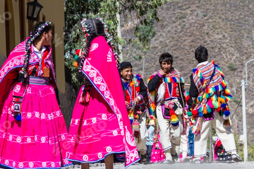 Preview: Ollantaytambo, Peru - May 16 : Religious Celebration For Fiestas De Pentecostes With People Wearing