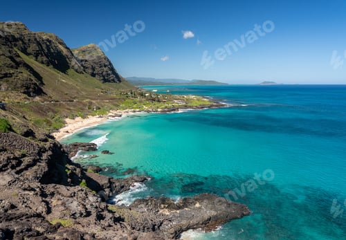 Preview: View Down The East Coastline Of Oahu Over Makapu'U Beach Towards Makai Pier