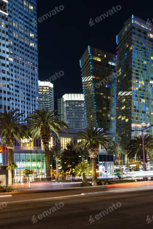Preview: Las Vegas Nevada - December 18 : Architecture And Lights Of The Aria Resort And Casino Viewed At