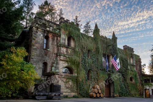 Preview: Calistoga, California - November 08: Beautiful View Of The Chateau Montelena At Sunset. November 08