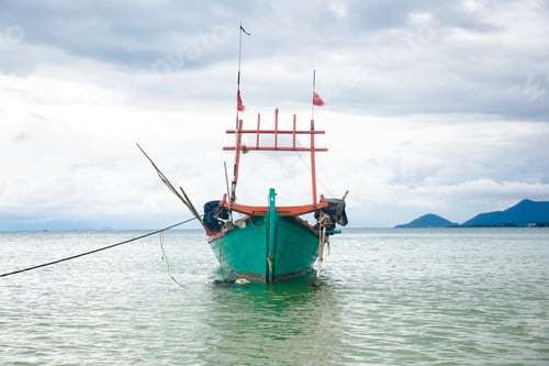 Preview: Image Of Traditional Fishing Boat In Cambodia.