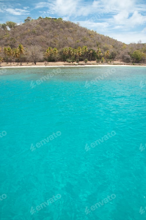 Preview: Idyllic Lagoon With Clear Water Overlooking Secluded Island