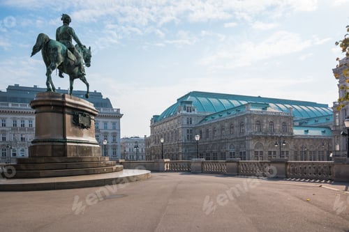 Preview: Beautiful View Of Franz Joseph I Statue And Vienna Staatsoper - Vienna, Austria