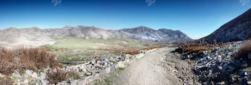 Preview: View Of A Country Road Amidst The Mountains Crete Greece Europe
