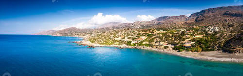 Preview: Scenic View Of Sea And Mountain Landscape, Crete, Greece
