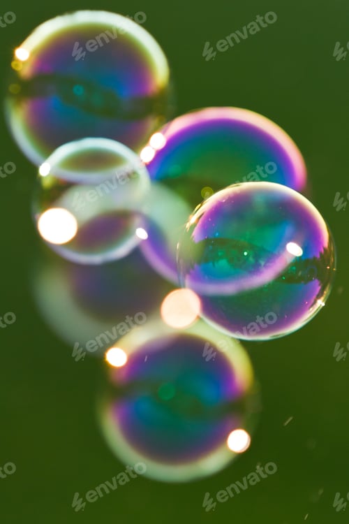 Preview: Scene With Floating Bubbles On A Dark Background