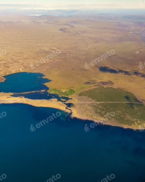 Preview: Aerial View Of Sea, Coastline And Landscape, High Angle View, Iceland, Europe. Iceland Nature 2017
