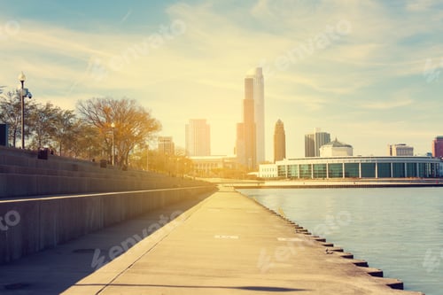 Preview: City Boulevard With Blue Sky