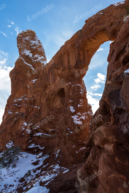 Preview: Turret Arch Shot With A Wide Angle In Close Proximity To Show The Size Of The Opening, Winter Scene