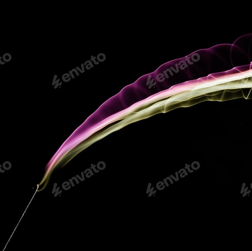 Preview: Bright Colorful Abstract Smoke Background Isolated On A Black Background