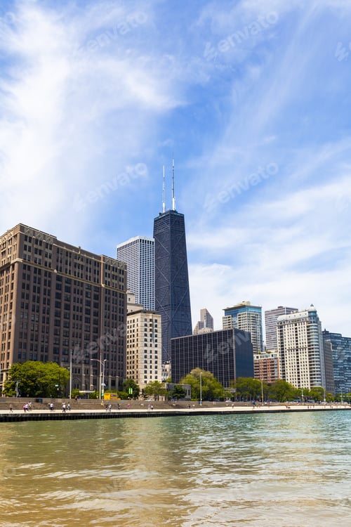Preview: Chicago Skyline With Blue Clear Sky