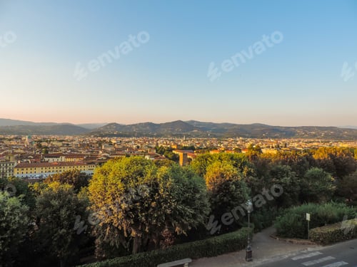 Preview: View Of Florence During A Sunset From A Terrace At Piazzale Michelangelo - Florence, Italy