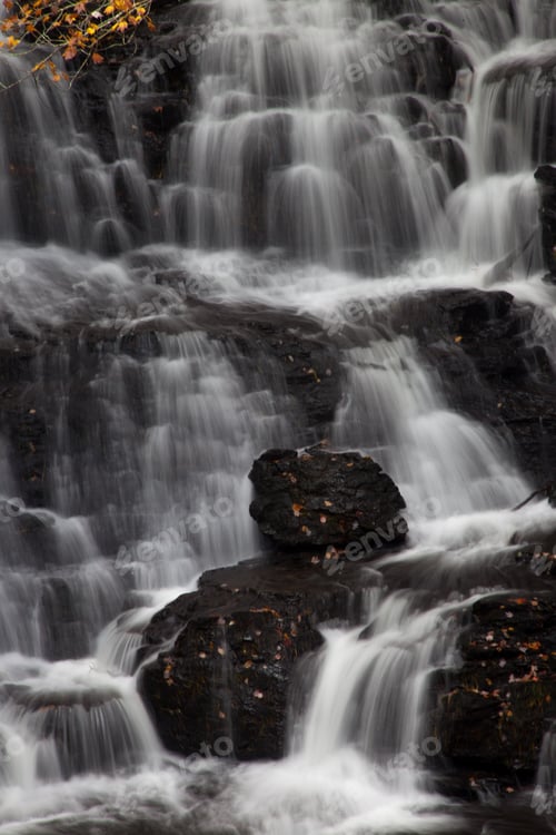Preview: Autumn Waterfall With Colorful Leaves
