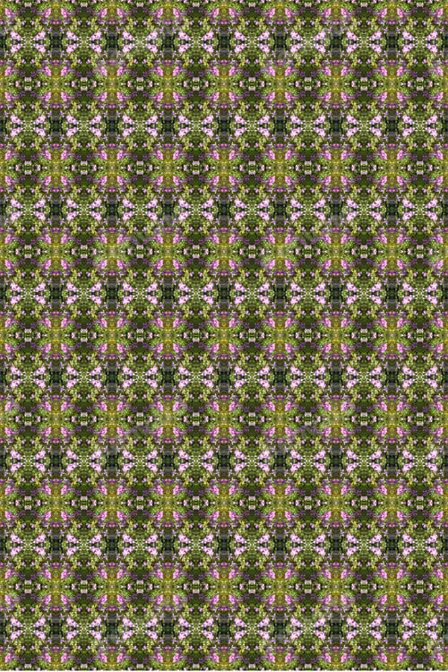 Preview: Pink flowers and green leaves pattern
