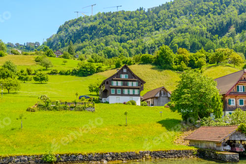 Preview: View On Swiss Village Near Lucerne, Switzerland.