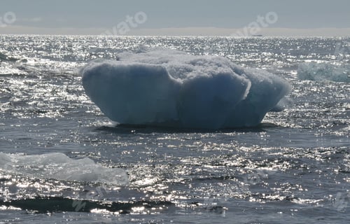 Preview: Single Iceberg Floe In The Ocean In Iceland