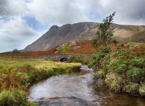 Preview: Ancient Stone Bridge Over River Running Into Wastwater In Lake District