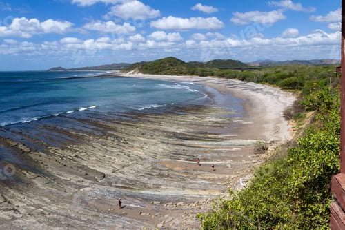 Preview: Popoyo, Nicaragua - January 22: People Enjoying The Beach And The Waves On This Beautiful Beach