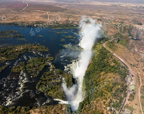 Preview: Victoria Falls (Or Mosi-Oa-Tunya - The Smoke That Thunders) Waterfall In Southern Africa On The