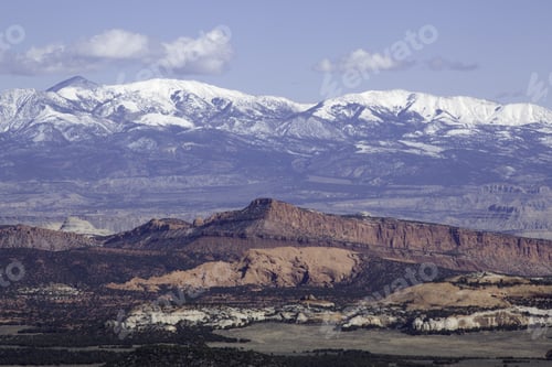 Preview: Landscape With Dry Desert And Mountain And Sky Above, For Background Or Texture