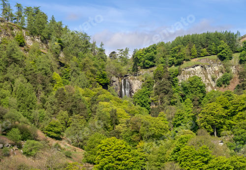 Preview: Small Waterfalls And Cascades At Head Of Pistyll Rhaeadr Falls In Wales