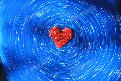 Preview: Blue Background Of Abstract Art And Texture - Revolving Light Of Color