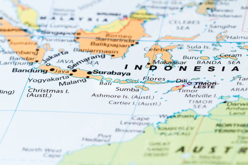 Preview: Close Up Of Bali And Other South Pacific Islands On A World Map