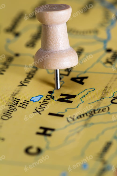 Preview: Close Up Of The Country Of China On A World Map To Be Used As A Concept