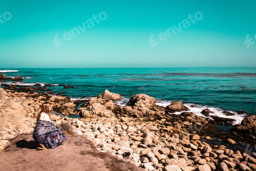 Preview: Photo Of Young Girl Near Pacific Ocean In California