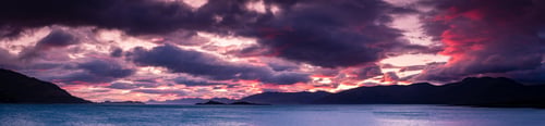 Preview: Loch Linnhe At Sunset Showing Dark Clouds And Pink Light In October In The Argyll Region Of The
