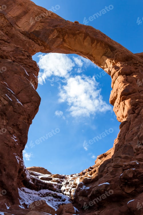 Preview: Turret Arch Shot With A Wide Angle In Close Proximity To Show The Size Of The Opening, Winter Scene