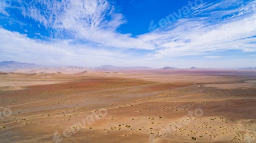 Preview: Aerial View Of Desert Landscape Of The Atacama Region, Chile. You Can See The Great Extent Of The