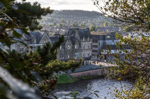 Preview: Scotland - September 07 2019: View Of The City From The Inverness Castle At Sunset, Uk September